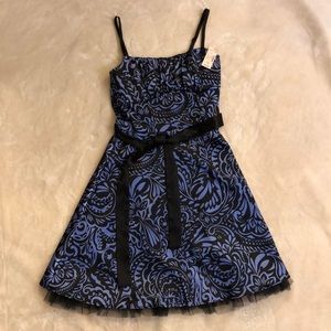 Blue and black dress